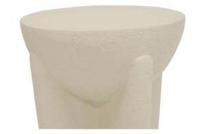 Internet only: Stone Look Stool - Off White