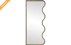 Wave Mirror - Black Oak