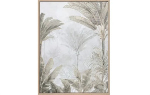 Golden Palms Frame Canvas - Natural