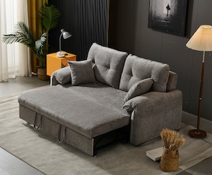 Shelby 2 Seater Roll Out Sofa bed - Silver