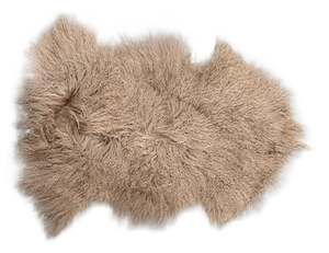 Tibetan Long Wool Single Sheepskin - Camel