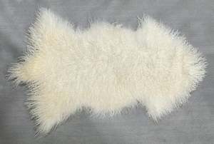 Tibetan Long Wool Single Sheepskin - Natural White