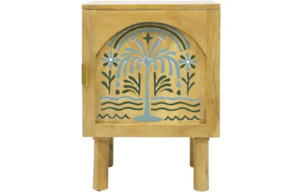 Palms 1 Door Bedside Table - Natural