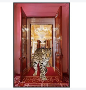 Upper Class Leopard Canvas W/ Black Frame