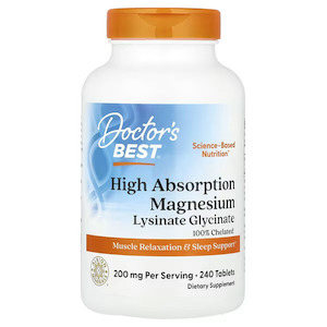 Doctor's Best, High Absorption Magnesium, 200 mg, 240 Tablets (100 mg Per Tablet…