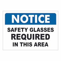 Ppe Signs: Safety Glasses Required