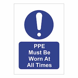 Ppe Signs: PPE Must be Worn at all times