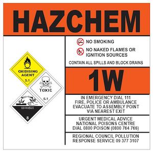 Hazchem 1W Sign