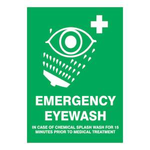 Emergency Signs: Emergency Eyewash In case of Chemical Splash