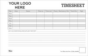 Ncrbooks: Timesheet Book Type 2