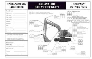 Excavator Daily Checklist Book