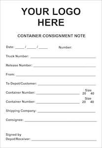 Ncrbooks: Container Cartage Consignment Note Book