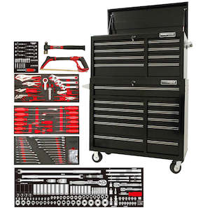 Powerbuilt 254pc 41" Tool Chest, Roller Cabinet & Assorted Tools