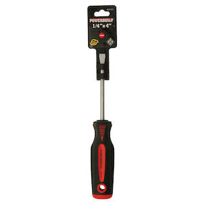 Powerbuilt 5/32" x 100mm/4" Slotted Soft Grip Screwdriver