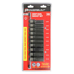 Powerbuilt 1/2" Dr 10pc Metric Deep Dual Impact Socket Set