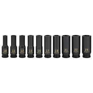 1/2" Dr 10pc Metric Deep Impact Socket Set