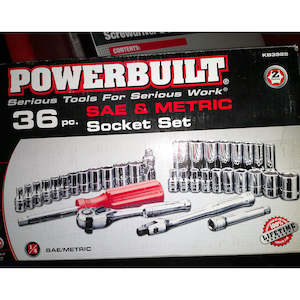 Powerbuilt 1/4” Dr 36pc Combination Socket Set..KB3925