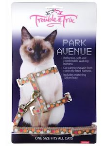 Trouble & Trix Cat Harness Set Park Avenue