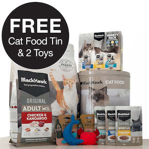 Black Hawk Cat Food Kangaroo Combo + FREE TIN & Toys