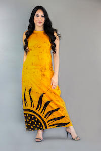 Sunflower Crack Batik Dress