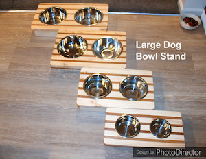 Medium Dog Bowl Stand made from Kwila and Pinus Radiata Woodnbits