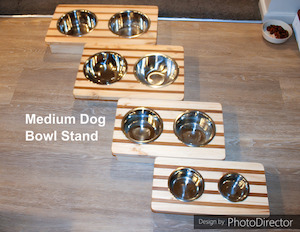 Small Dog Bowl Stand made from Kwila and pinus radiata Woodnbits