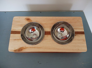 Building, house construction: Funky Wooden Cat/Dog Bowl Stand Woodnbits