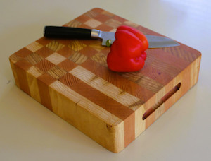 End Grain Macrocarpa and Oregon Chopping Board Woodnbits