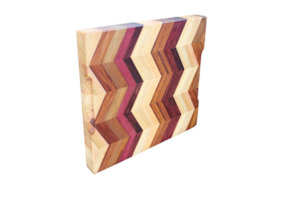 Beautiful Chevron Patterned Chopping Board multi colours Woodnbits