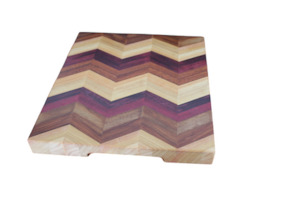 Chevron Pattern Chopping Board with Handles Woodnbits