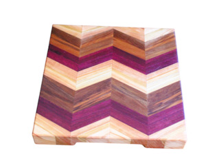 Stunning 3 Species Chevron Patterned Chopping Board Woodnbits