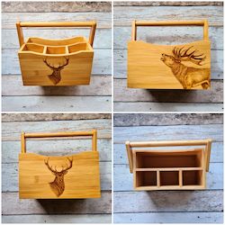 Bamboo Cutlery Holder - Stags