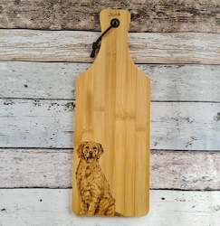 Bamboo Cheese Board - Golden Retriever