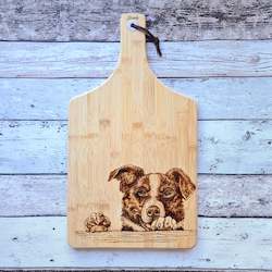 Bamboo Cheese Board - The Border Collie