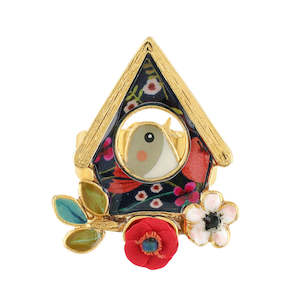 Taratata Ritournelle Bird House Adjustable Ring - H21-09417-20M