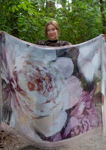 Clothing accessory: Love's Pure Light Scarf D-454 PLUNGE INTO A PEONY PILLOW!