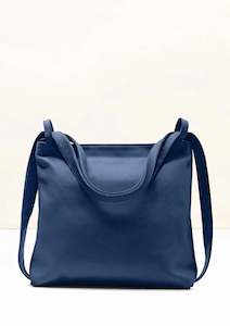 La Lupa Roma Bella Italian Leather Backpack/Shoulder Bag - Blue