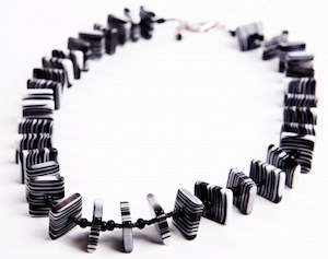 Sobral Licorice Allsorts Black & White Resin Necklace