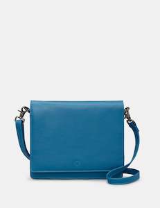 Yoshi Stanton Triple Gusset Petrol Blue Leather Flap Over Bag - YB238 48