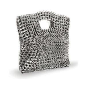 Leda Flat Clutch with Silver Crochet