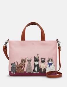 Yoshi Party Cats Appliqued Leather Multiway Grab Bag - Y26 PRTCT8