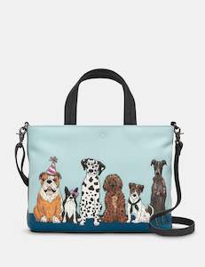 Yoshi Party Dogs Appliqued Leather Multiway Grab Bag - Y26 PRTDG 1