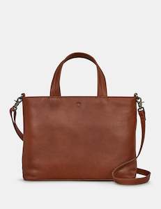 Yoshi Hampton Leather Brown/Tan Multiway Grab Bag - Y26 8