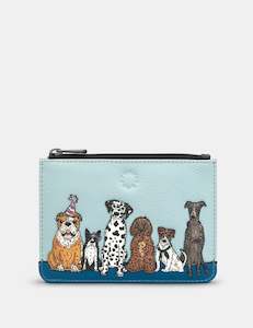 Yoshi Party Dogs Appliqued Leather Zip-Top Coin & Card Purse - Y1321 PRTDG 1