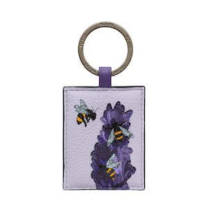 Yoshi Bees Love Lavender Appliqued Leather Purple Keyring - YKR BEE 55