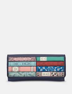 Yoshi Jane Austen Bookworm Appliqued Leather Navy Glasses Case - Y4308 LBR JA 6