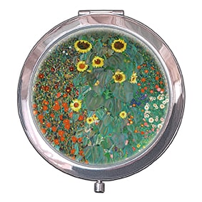 Garden with Sunflowers - Klimt Pocket Mirror