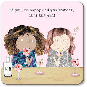 Clothing accessory: Rosie Made A Thing Happy Gin Coaster