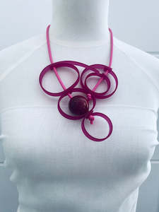 Samuel Coraux Murano Glass Elevation Necklace - Fuchsia