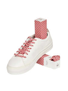 Sliwils 120 cm Lindy Strong Red Print Shoelaces